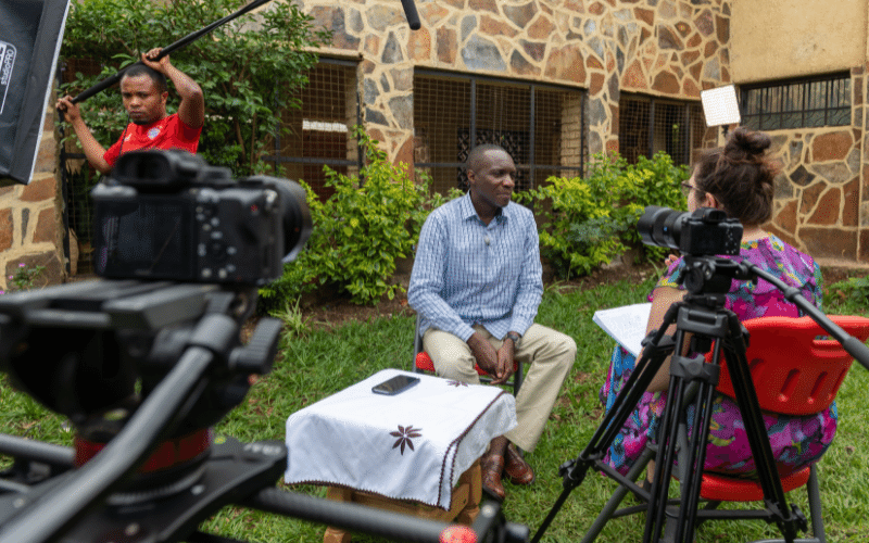 En el set con el vicegobernador Kivu del Sur del Congo