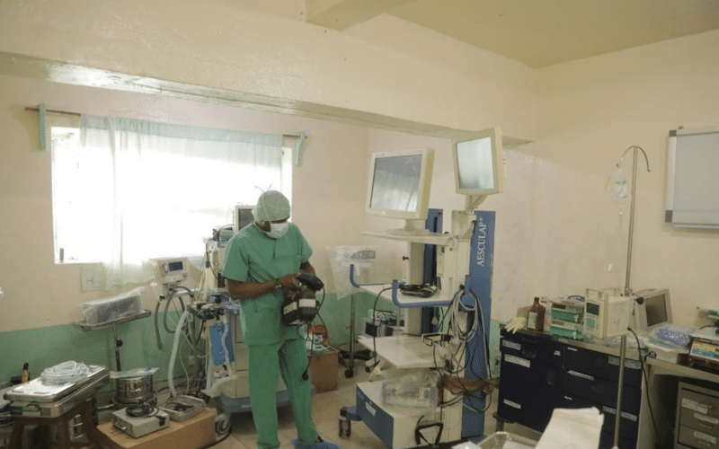 operating room monitors are being installed